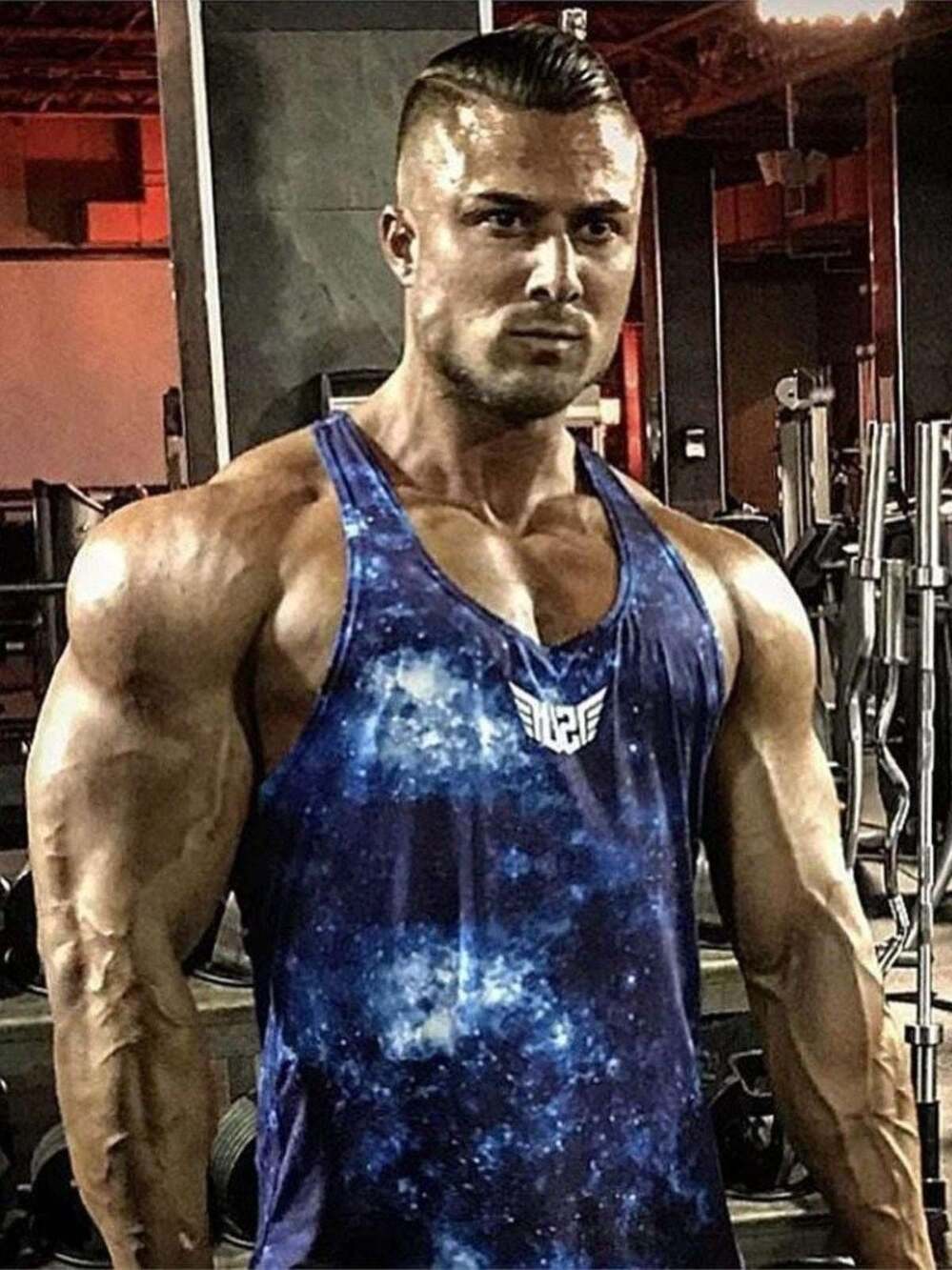 Size Up Apparel Men's Galaxy Performance Tank Top Y Back